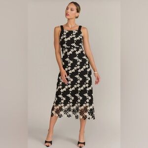 Sleeveless Floral Crochet Midi Dress